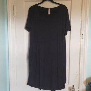 Zenana Navy Blue Swing Dress Large